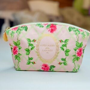 Estee Lauder Ladurèe Pink and Green Floral Cosmetic Case